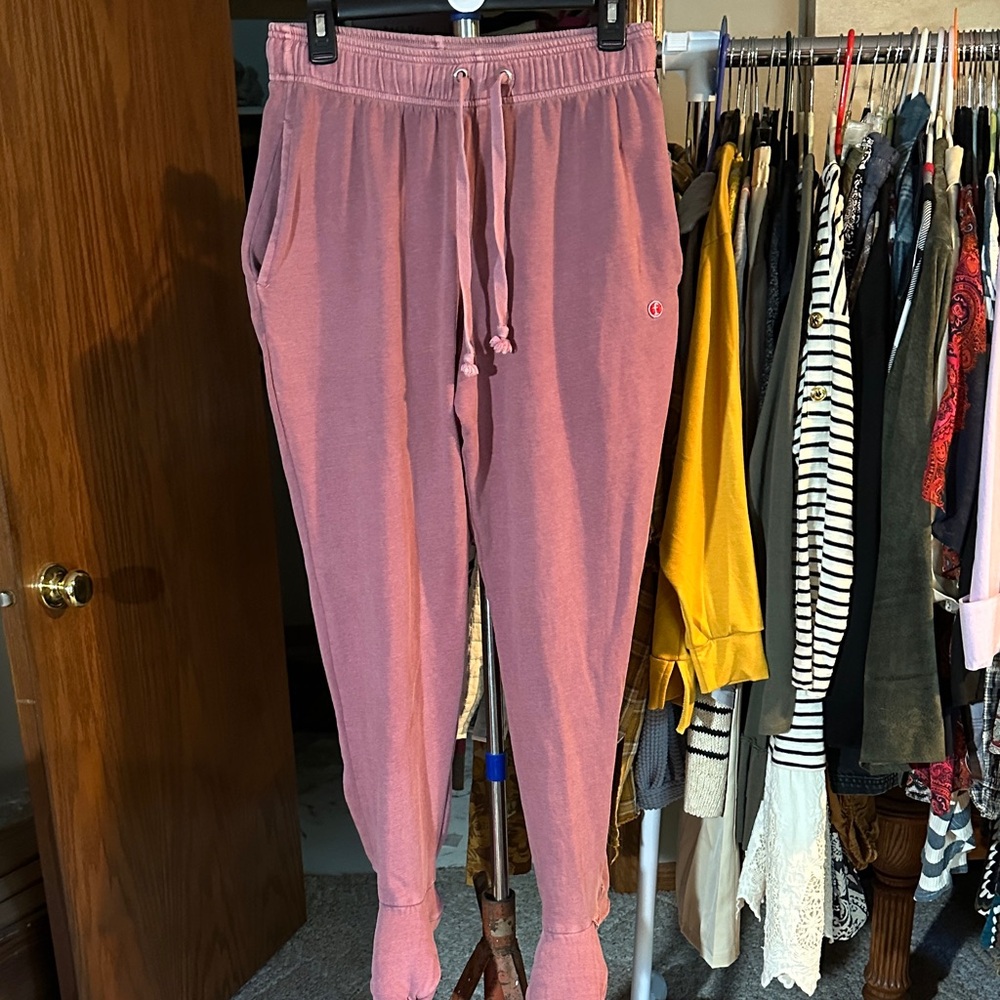 Women's Pink footie Jogger Pants -feejays